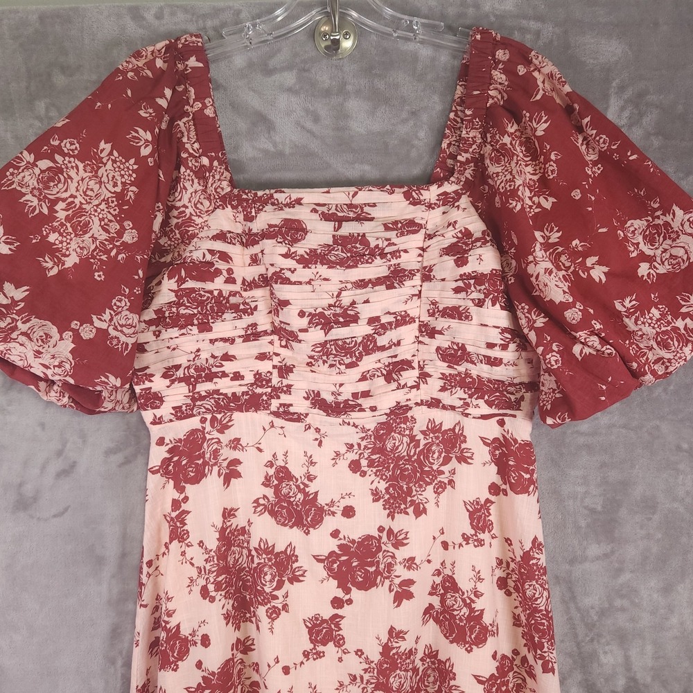 Anna Cate Aliana Maxi Dress Womens Size L Pink Floral Milkmaid Cottagecore NEW - Picture 3 of 13